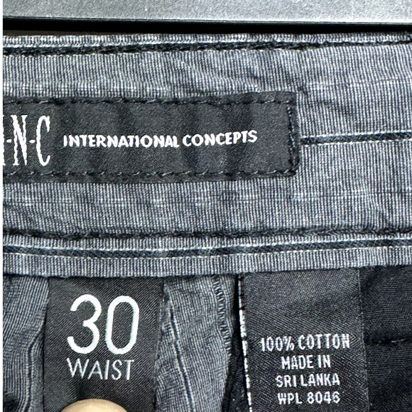 INC International Concepts Gray Cargo Shorts Men's Size 30/Small 100% Cotton - Picture 4 of 11